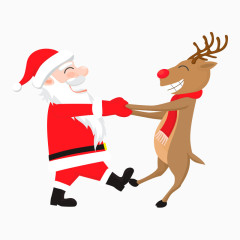 矢量圣诞老人与鹿