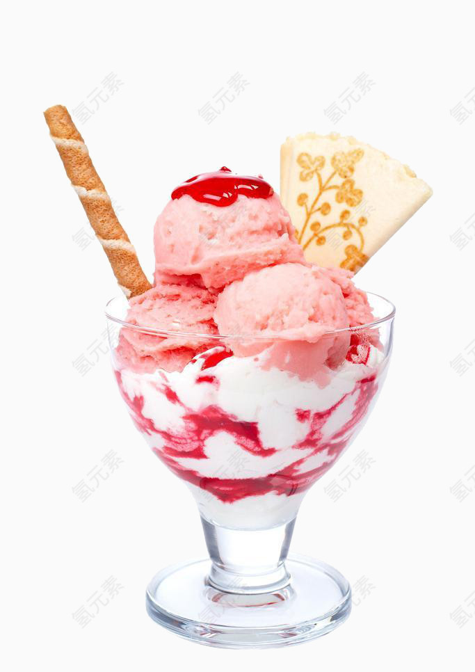 草莓果酱冰淇淋
