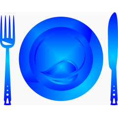 蓝色餐具组合