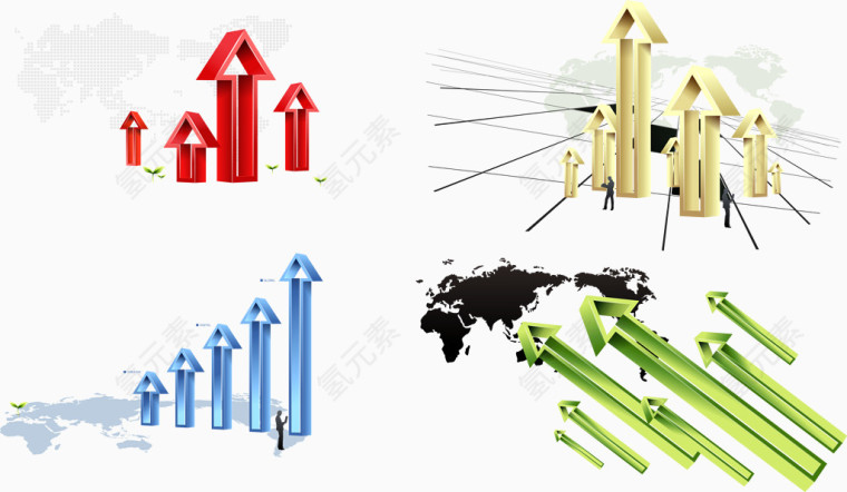 商务数据箭头商业海报矢量图