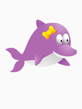 卡通的紫色的海豚