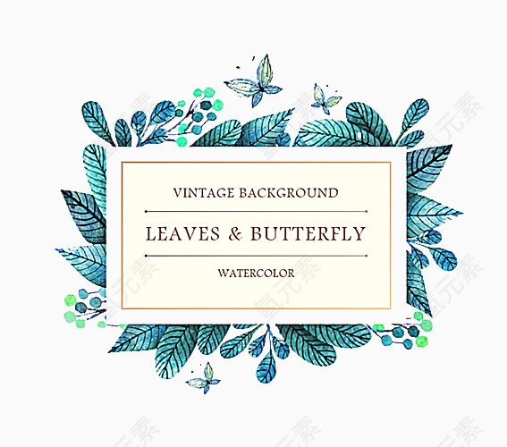 蝴蝶叶子背景图