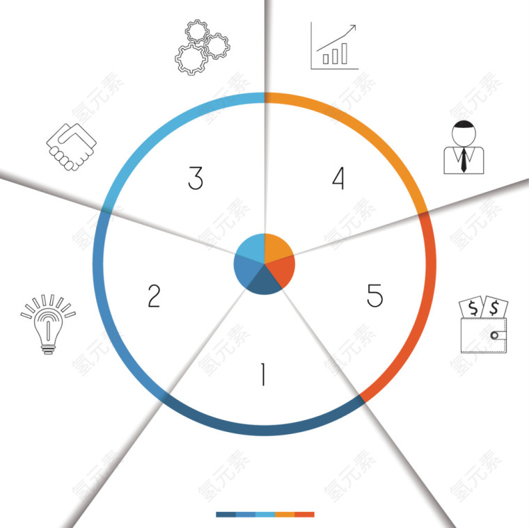 矢量创意设计圆环五分目录图