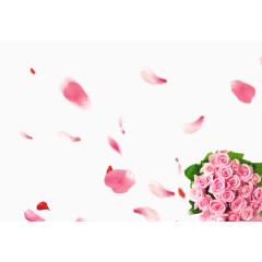 粉色玫瑰花瓣花束