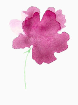紫色水彩画花朵