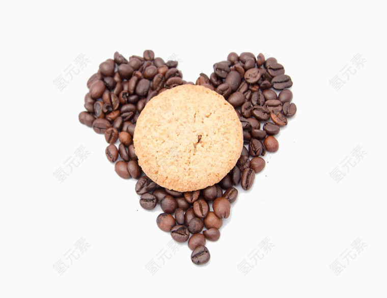饼干爱心咖啡豆