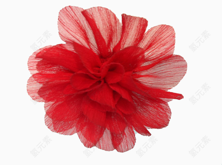 红色绸布花朵配饰