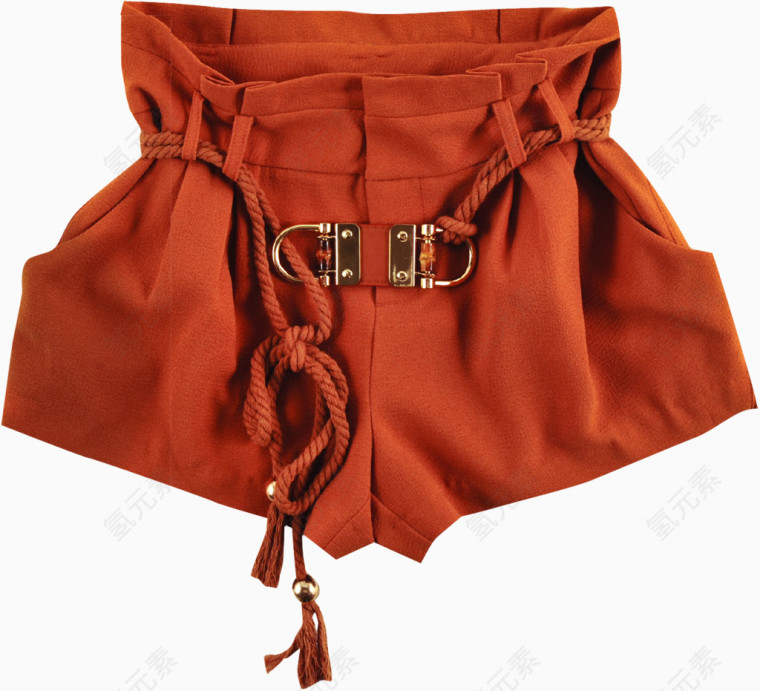 橙色女士短裤
