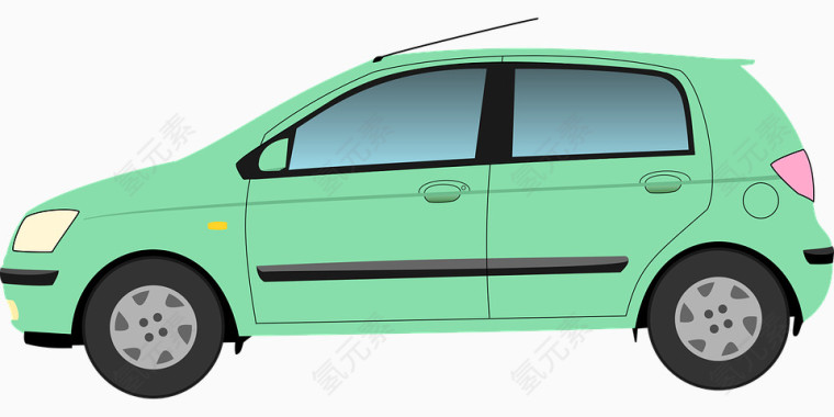绿色小轿车