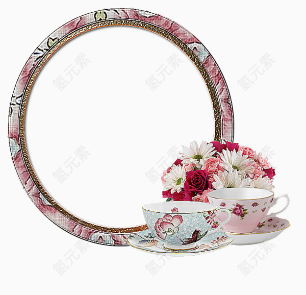 茶杯和圆框