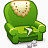 绿色的单人沙发图标