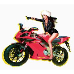 骑摩托车的女生