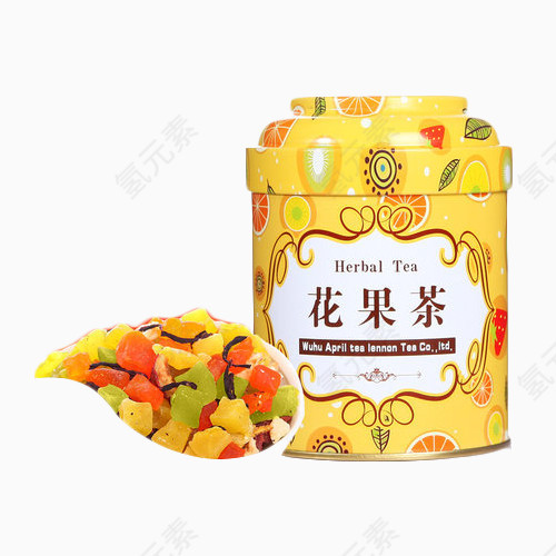 铁盒花果茶产品实物