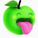吐舌头的青苹果表情图标