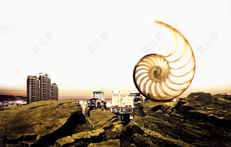 地产海报元素海螺