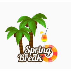 SpringBreak创意春假椰树