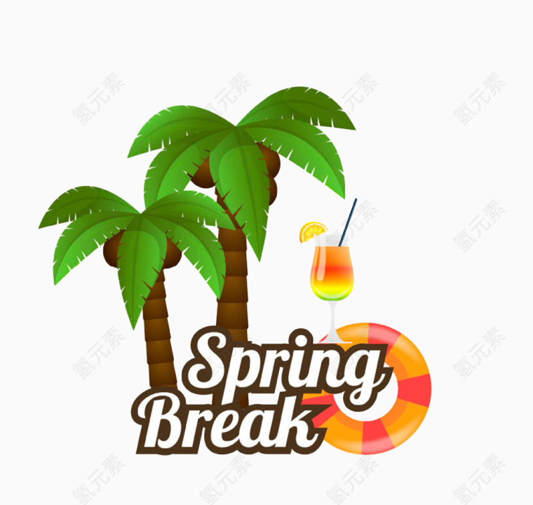 SpringBreak创意春假椰树