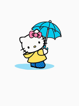 撑伞的小猫