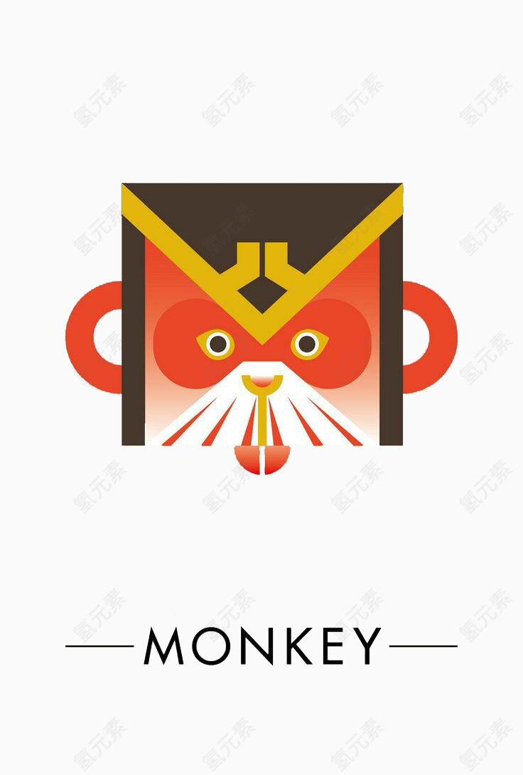 猴子方形图案