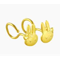金色兔子耳环