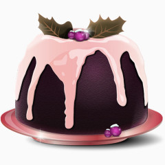奶油蓝莓蛋糕装饰图案