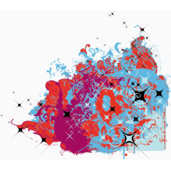 矢量溅墨装饰图案免扣素材