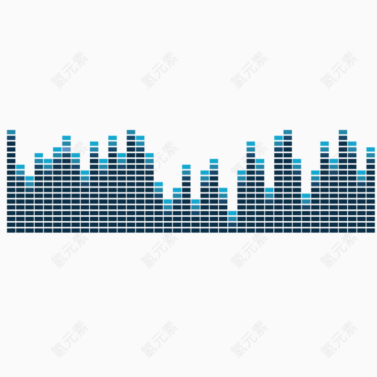 矢量声音波纹渐变矩形