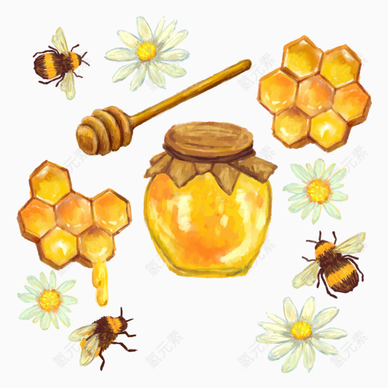 矢量蜂蜜罐