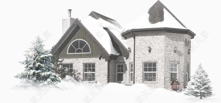 冬季雪景房屋