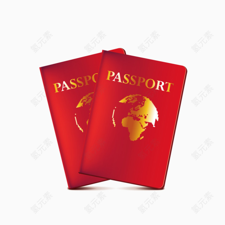 红色护照图形