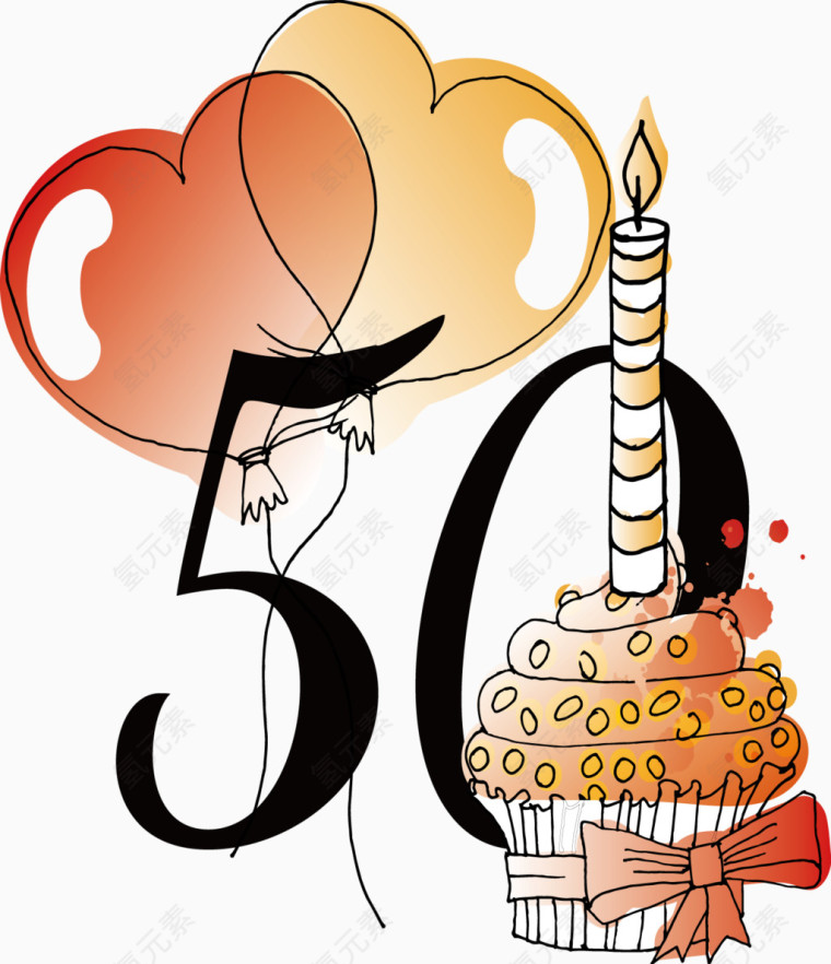 矢量50周年生日庆祝
