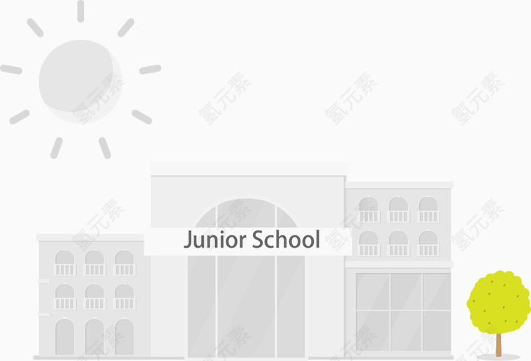 矢量扁平化建筑学校