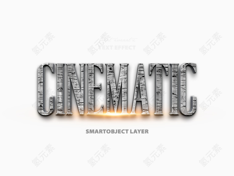 cinematic英文立体发光字