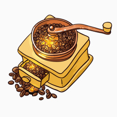 矢量研磨咖啡豆