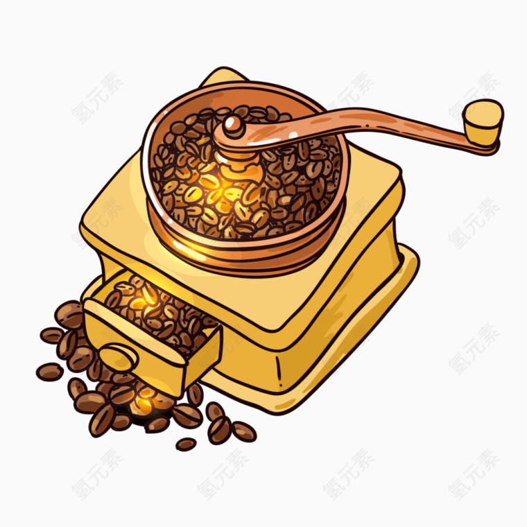 矢量研磨咖啡豆