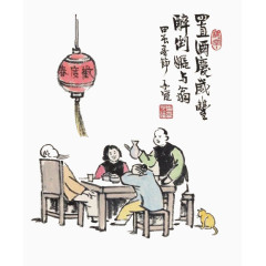 卡通中国风餐桌