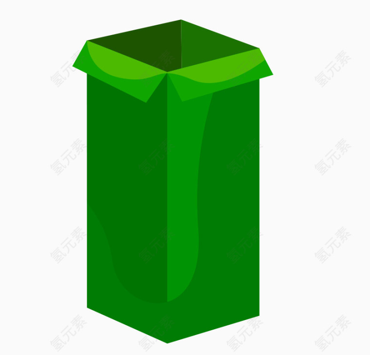绿色纸盒立体矢量