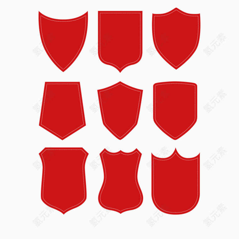 红色防护盾免抠矢量图形