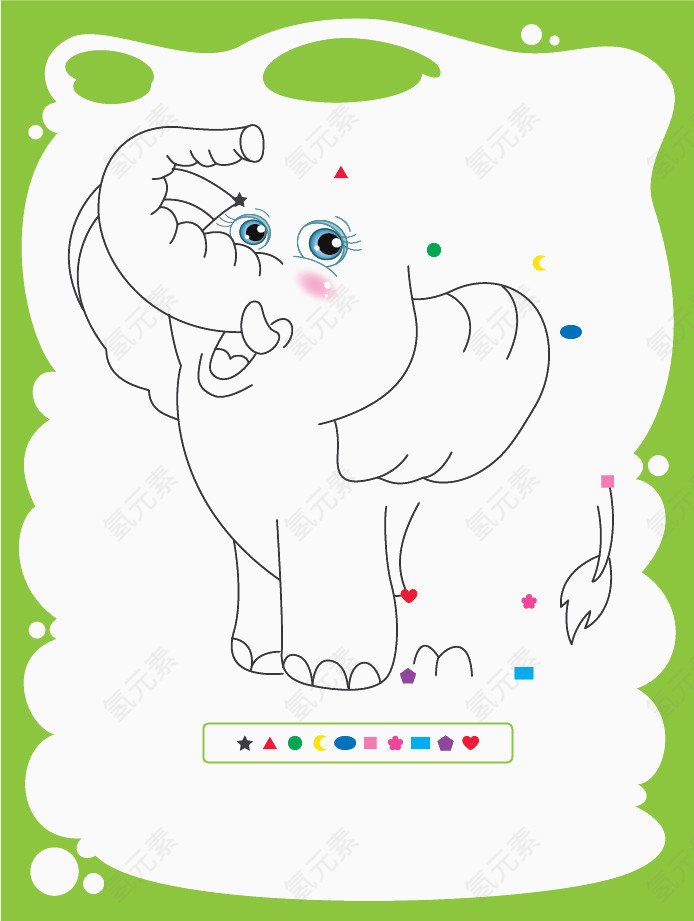 手绘可爱的大象背景