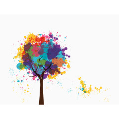 喷绘彩色许愿树