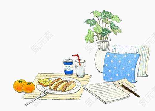 卡通早餐桌子
