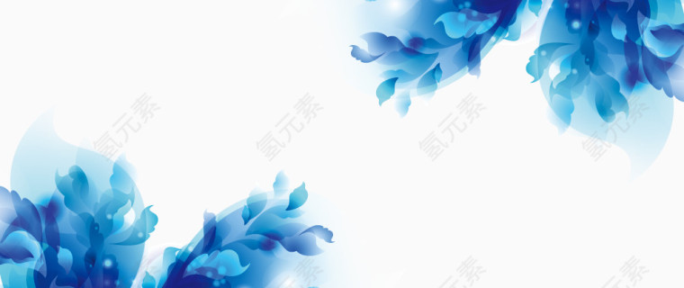 蓝色透明花朵装饰