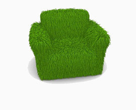 草做成的沙发