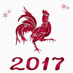 红色2017鸡年