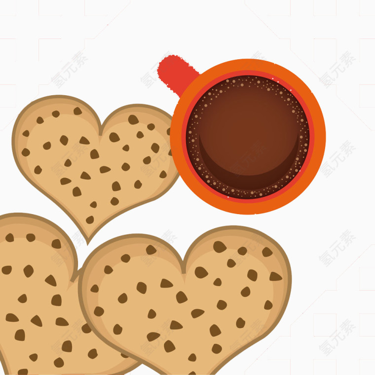 爱心饼干与咖啡图片