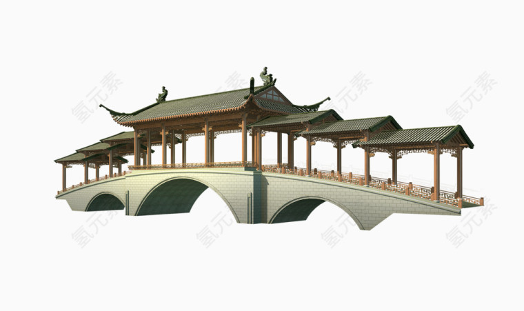 旅游海报装饰古桥 古风石桥