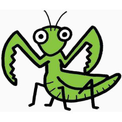 绿色卡通小螳螂