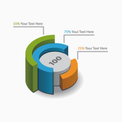 矢量立体数据分析图