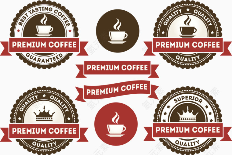 矢量优质咖啡的徽章