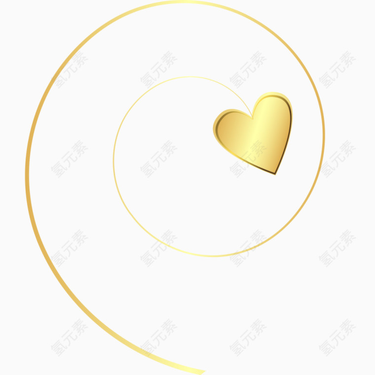 矢量金色标奢华欧式元素心形圆圈
